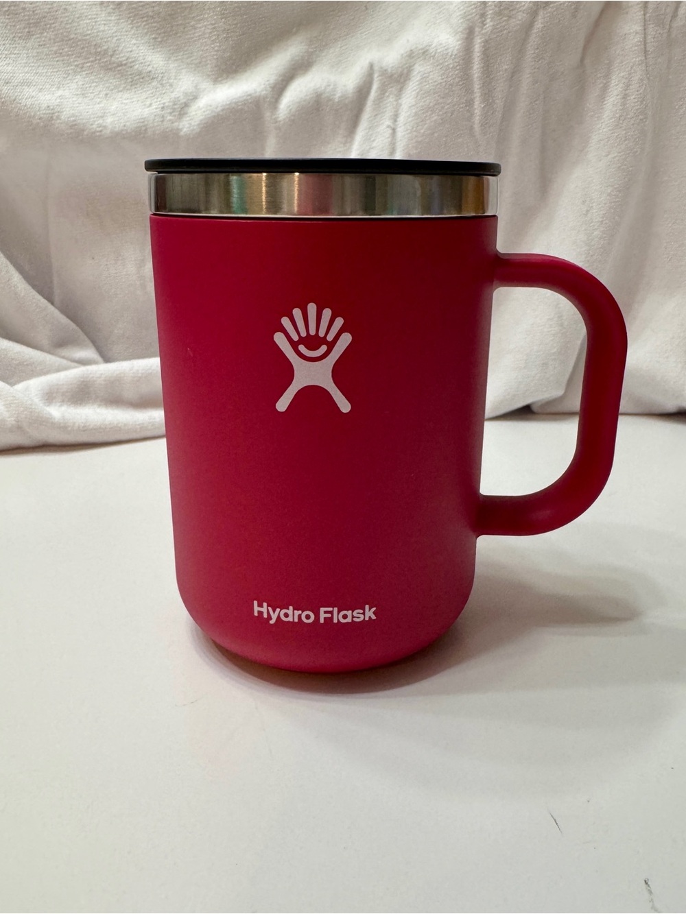 Hydro Flask Watermelon Red Insulated Travel Mug with Handle